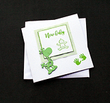 Green Baby Giraffe - Handcrafted New Baby Card - dr17-0079